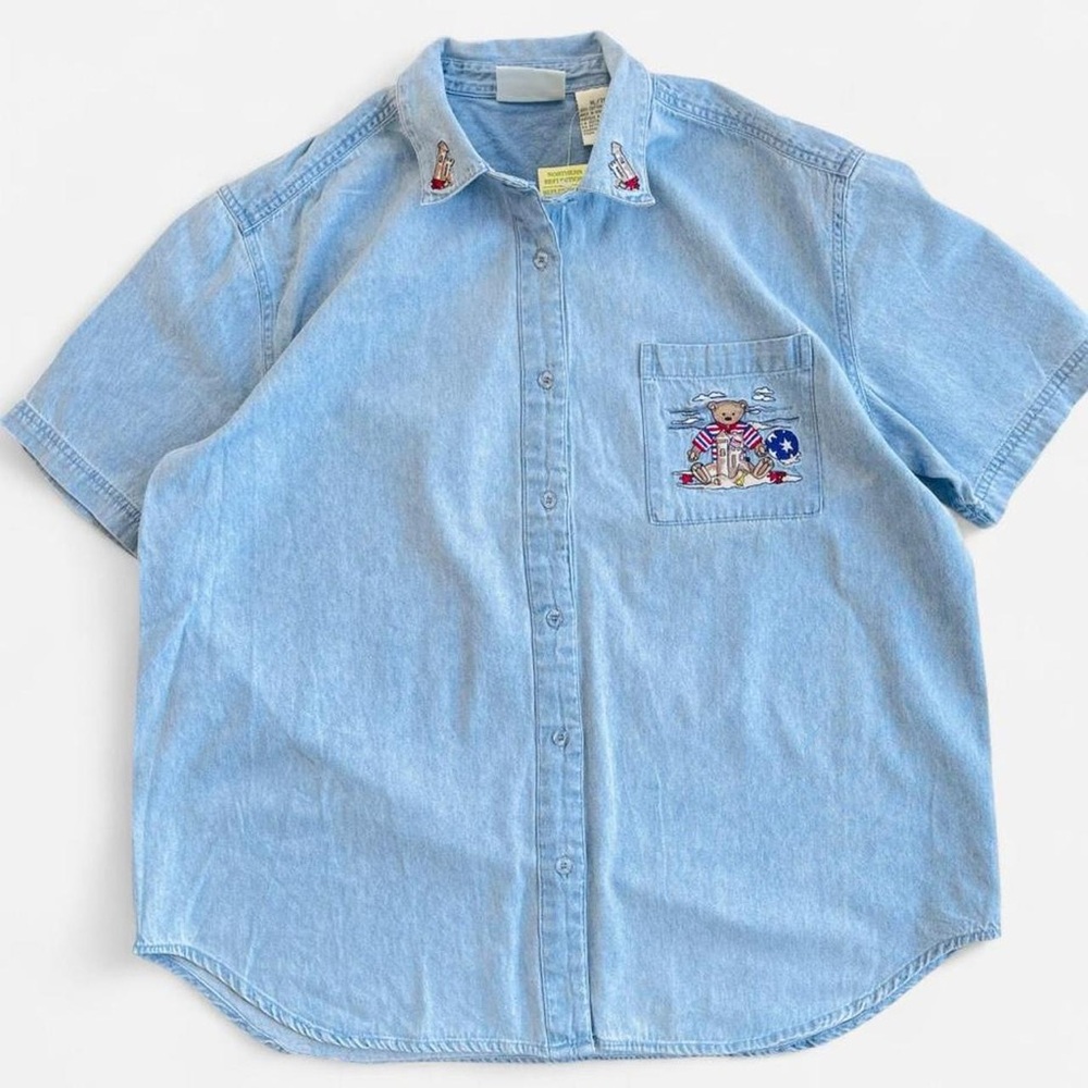 Northern Reflections 2 Pc Set Embroidered Beach Teddy Bear Shirts XL 90s NWT - Picture 3 of 8